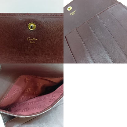 Cartier Mustline Trifold Wallet Women's Wine Red