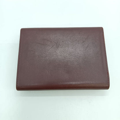 Cartier Mustline Trifold Wallet Women's Wine Red