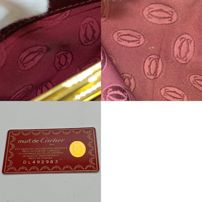 Cartier Mustline Trifold Wallet Women's Wine Red