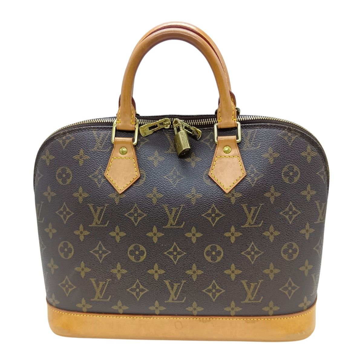 Louis Vuitton Monogram Alma Handbag M51130 Brown Padlock Key Miss Ing