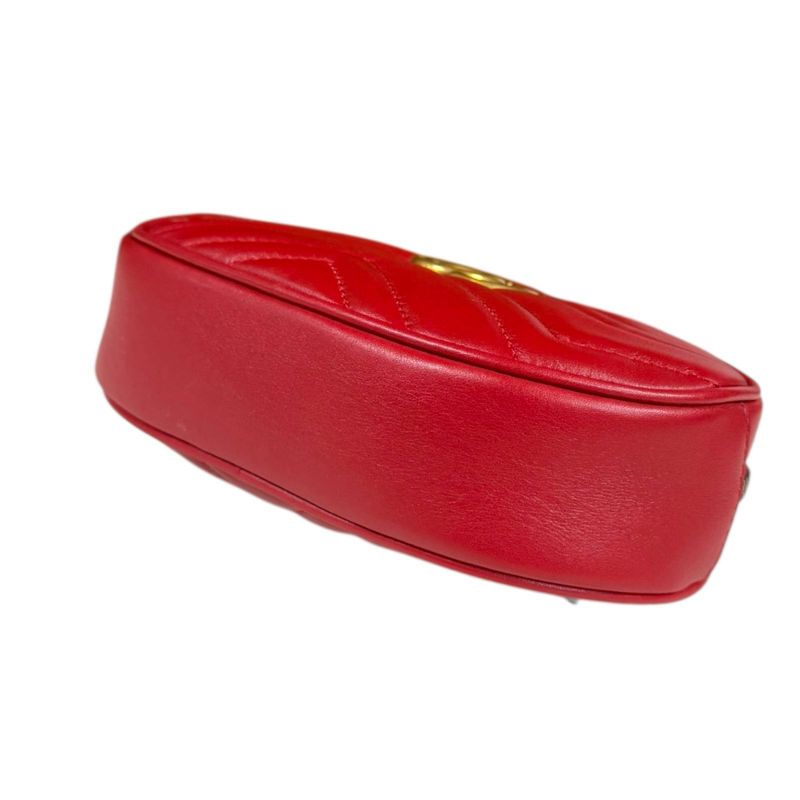 Gucci GG Marmont Waist Bag Leather 476434 Red Ladies Gucci  Gucci