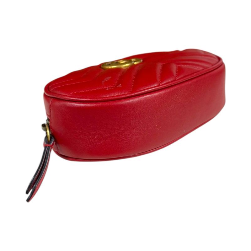Gucci GG Marmont Waist Bag Leather 476434 Red Ladies Gucci  Gucci