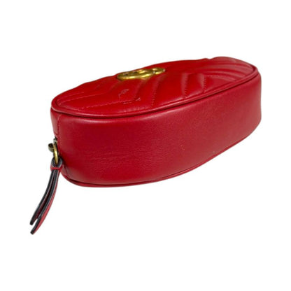 Gucci GG Marmont Waist Bag Leather 476434 Red Ladies Gucci  Gucci