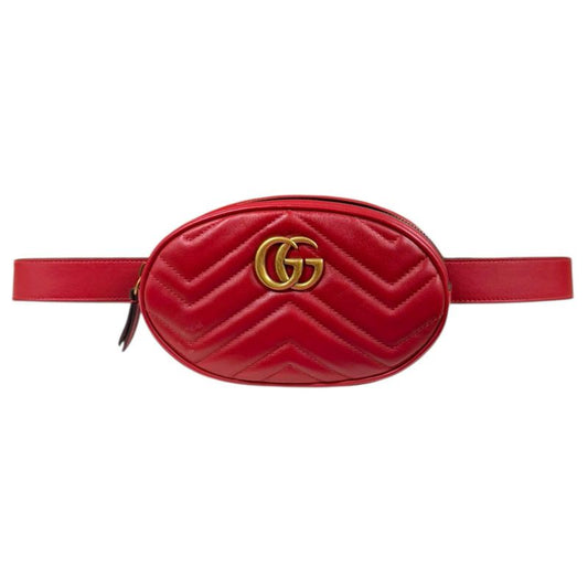 Gucci GG Marmont Waist Bag Leather 476434 Red Ladies Gucci  Gucci