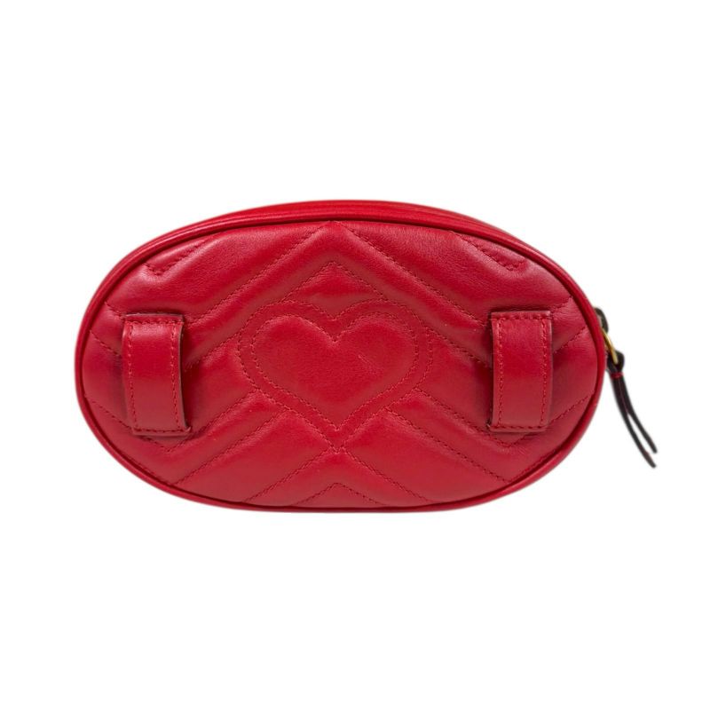 Gucci GG Marmont Waist Bag Leather 476434 Red Ladies Gucci  Gucci