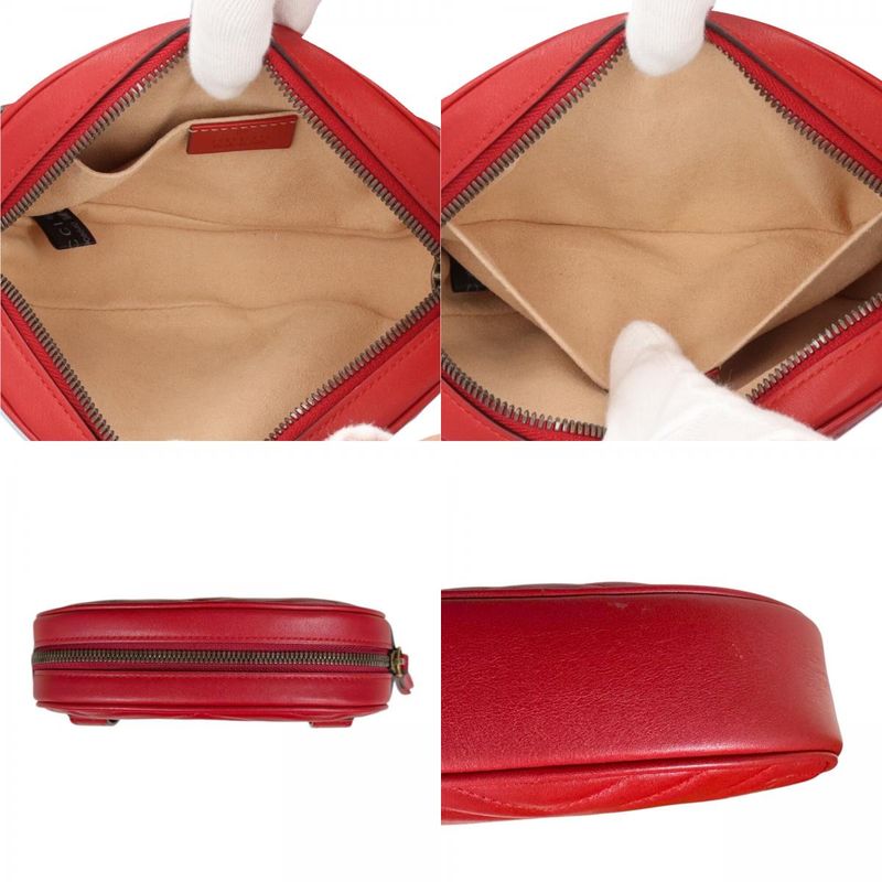 Gucci GG Marmont Waist Bag Leather 476434 Red Ladies Gucci  Gucci