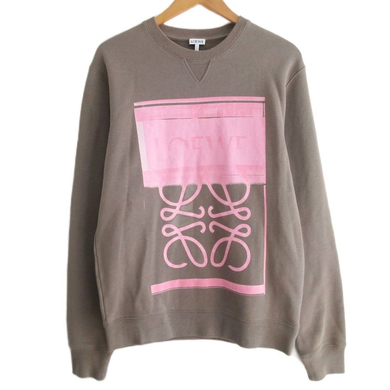 Loewe Anagram Photo Copy Sweatshirt Logo Print Crew Neck H526y24x11 XS Brown