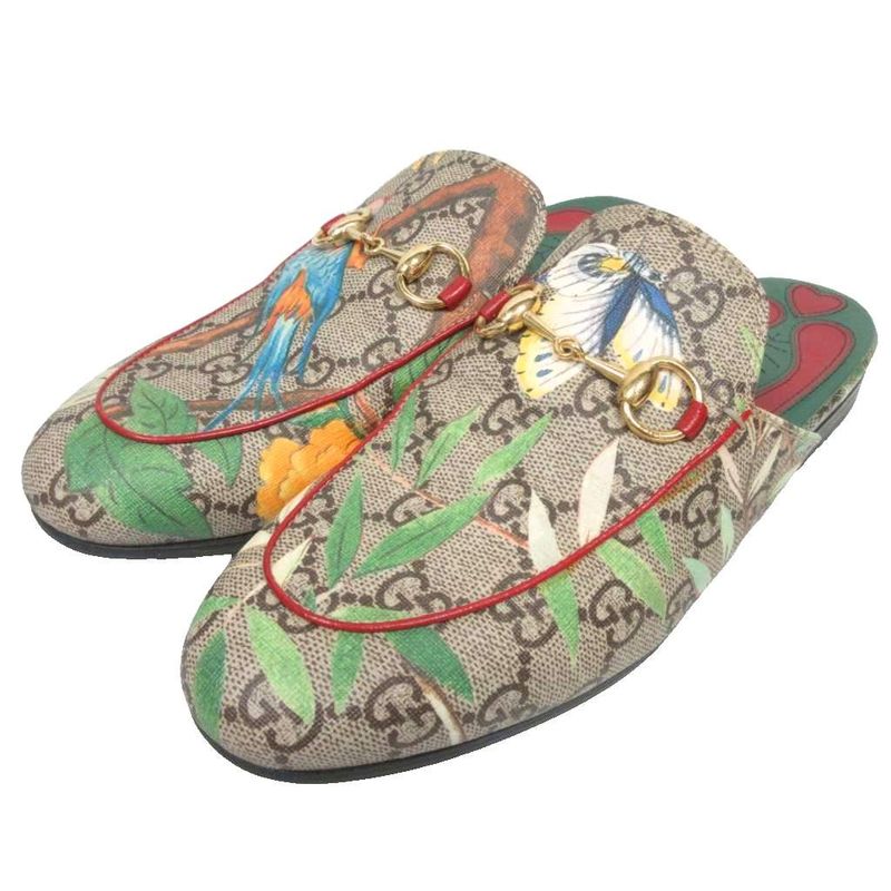 Gucci Horsebit GG Supreme Slipper 427363 GG Supreme Horsebit Mule Slipper