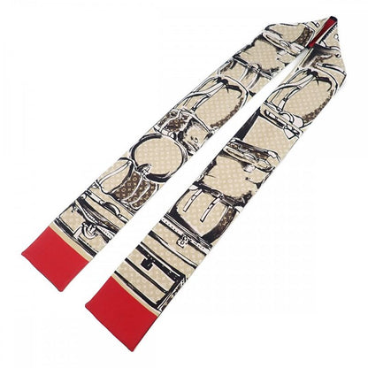 [AB Rank] Louis Vuitton Bandeau Trunk M73964 Scarf Silk Red Ladies Iseya