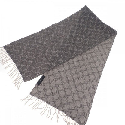 Gucci GG Pattern Scarf Cashmere Gray Men's Women's [AB Rank]
