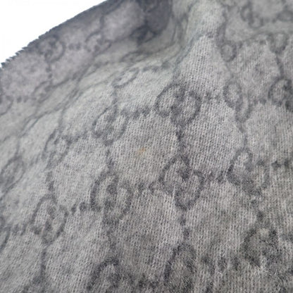 Gucci GG Pattern Scarf Cashmere Gray Men's Women's [AB Rank]