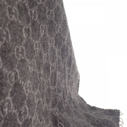Gucci GG Pattern Scarf Cashmere Gray Men's Women's [AB Rank]
