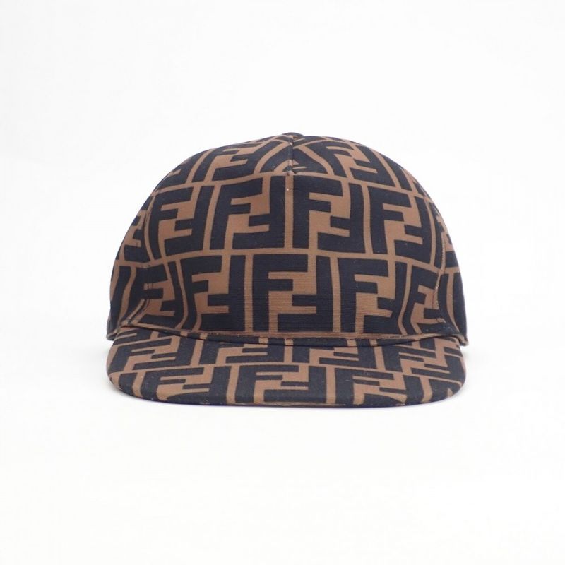 Fendi Baseball Zucca Pattern Jup004_aapv Cap Polyester Cotton Brown Kids [S Rank
