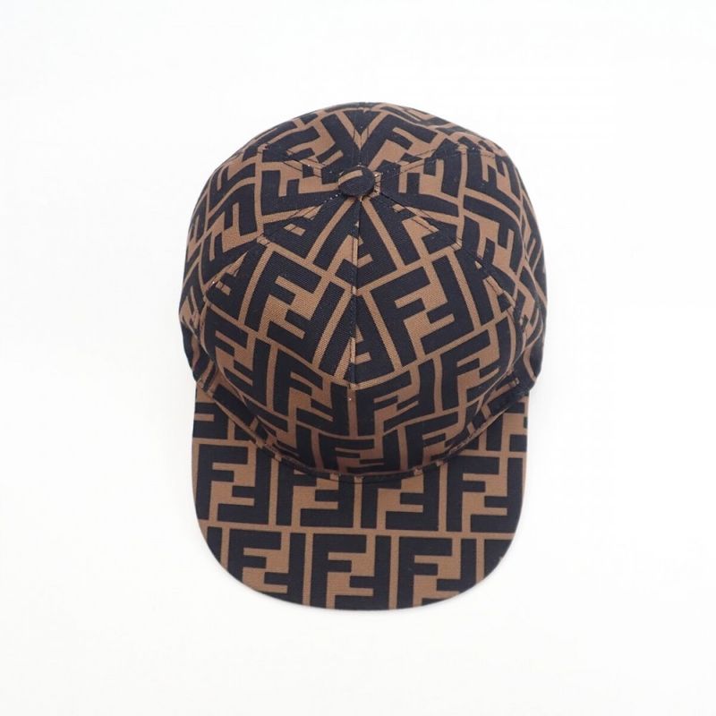 Fendi Baseball Zucca Pattern Jup004_aapv Cap Polyester Cotton Brown Kids [S Rank