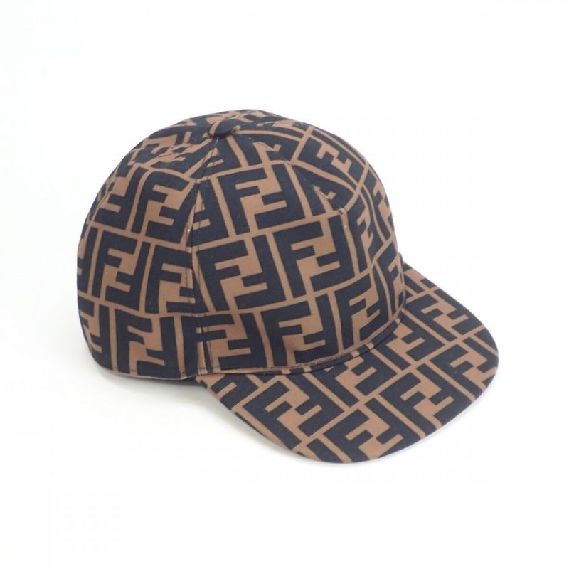 Fendi Baseball Zucca Pattern Jup004_aapv Cap Polyester Cotton Brown Kids [S Rank