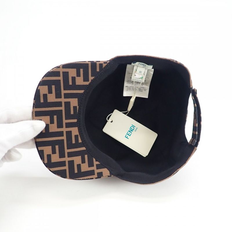 Fendi Baseball Zucca Pattern Jup004_aapv Cap Polyester Cotton Brown Kids [S Rank