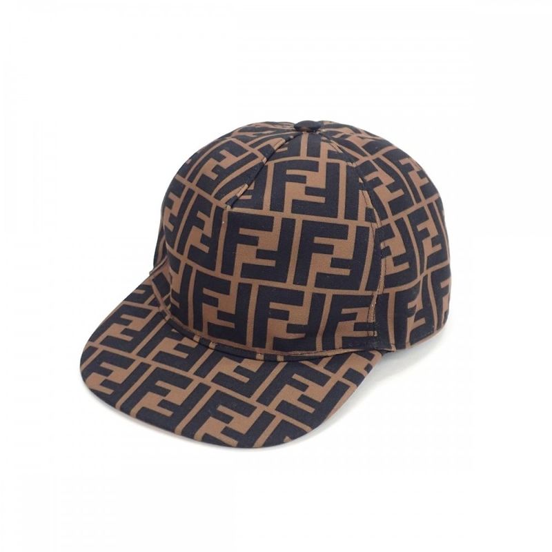 Fendi Baseball Zucca Pattern Jup004_aapv Cap Polyester Cotton Brown Kids [S Rank