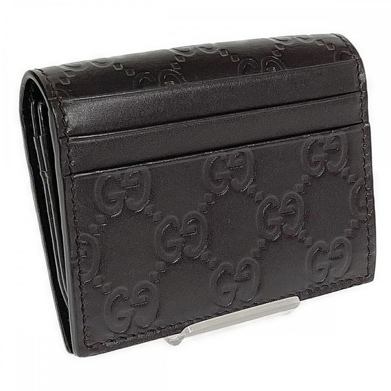 Gucci Shimmer 386862 Card Case Leather Brown Men's Women's Iseya