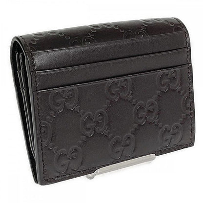 Gucci Shimmer 386862 Card Case Leather Brown Men's Women's Iseya