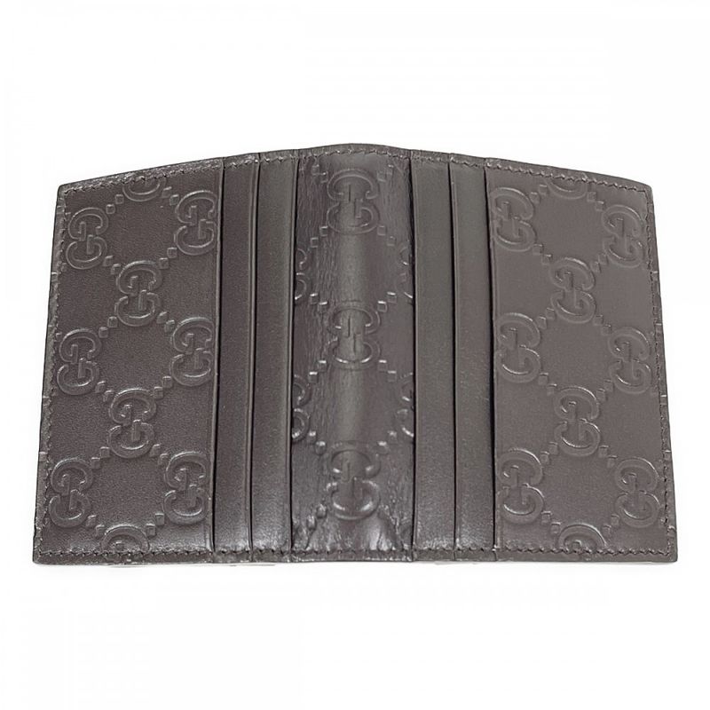 Gucci Shimmer 386862 Card Case Leather Brown Men's Women's Iseya