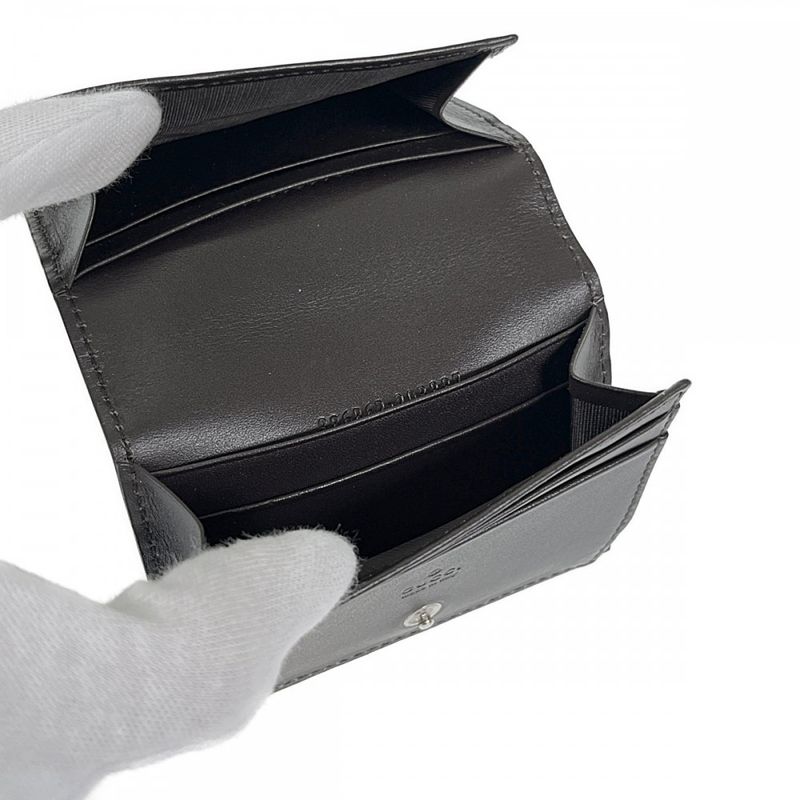 Gucci Shimmer 386862 Card Case Leather Brown Men's Women's Iseya