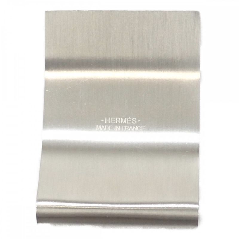 [A Rank] Hermes Horse Money Clip Silver Men's Iseya