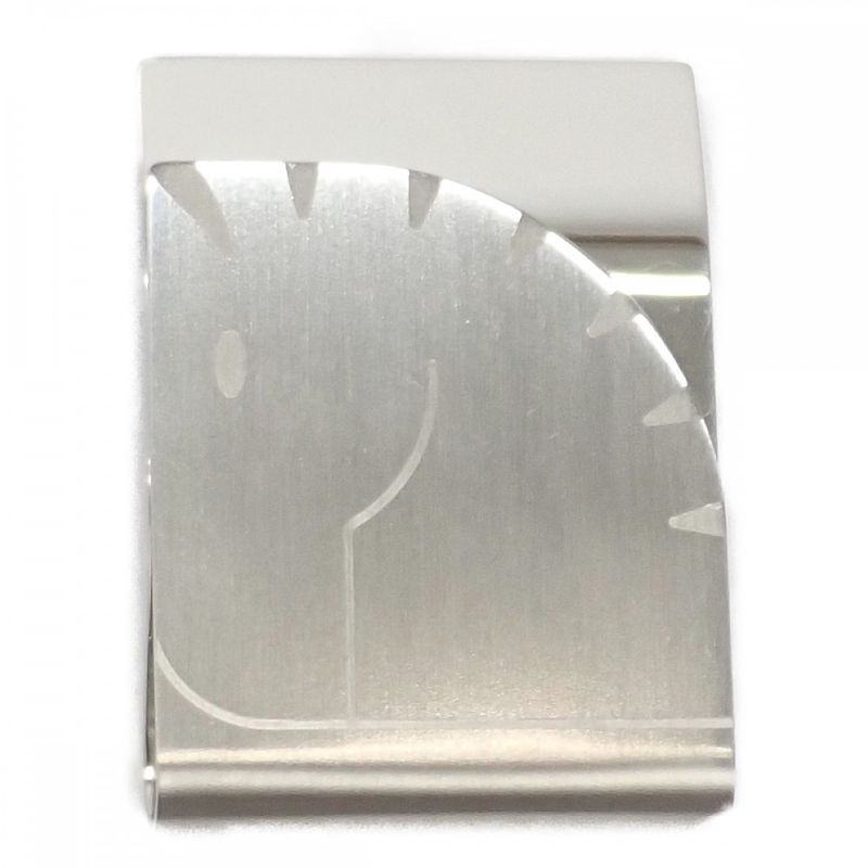 [A Rank] Hermes Horse Money Clip Silver Men's Iseya