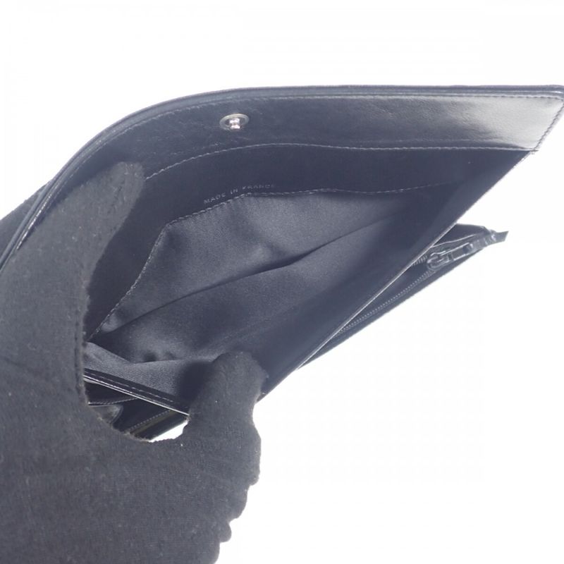 [AB Rank] Chanel New Travel Line A15788 Long Wallet Nylon Leather Black Ladies