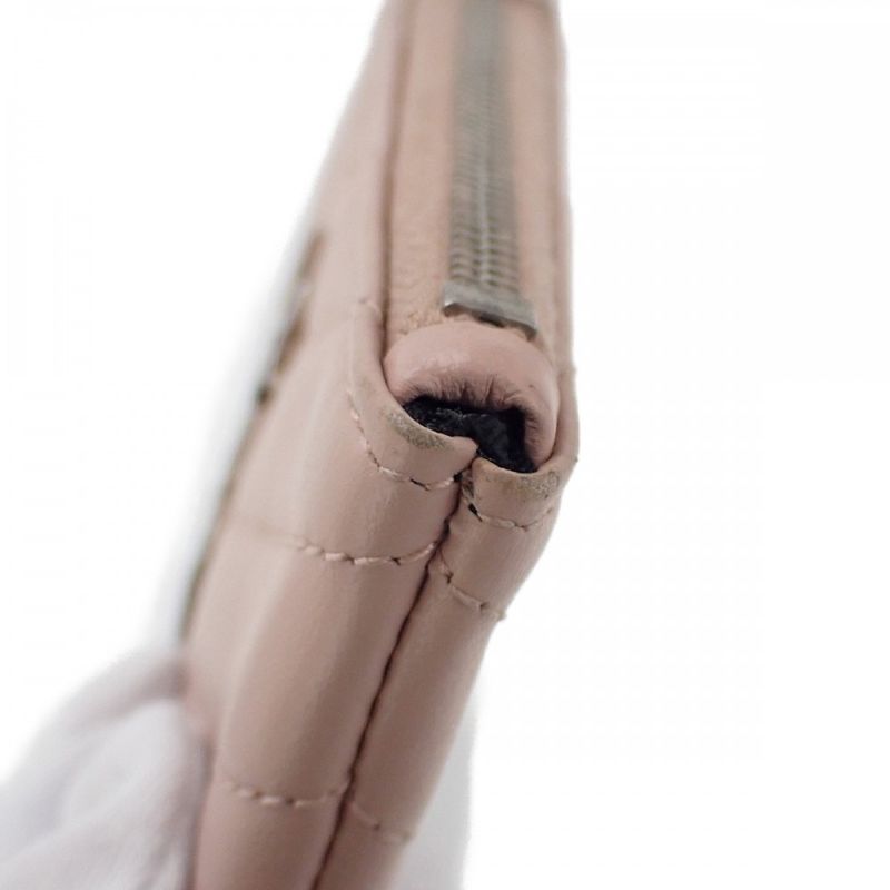 Saint Laurent Monogram Pouch 438386 Coin Case Leather Beige Women's [AB