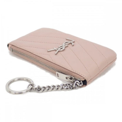 Saint Laurent Monogram Pouch 438386 Coin Case Leather Beige Women's [AB