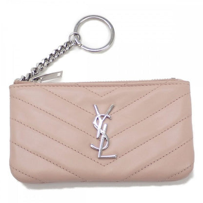 Saint Laurent Monogram Pouch 438386 Coin Case Leather Beige Women's [AB