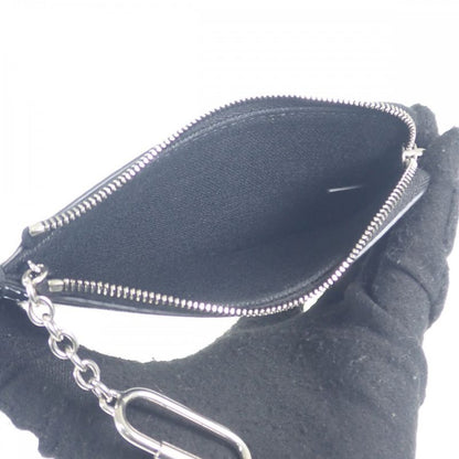 Celine Coin And Card Pouch With Hook 10b772dtn.38aw Coin Case PVC Black Silver