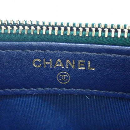 Chanel Chain Wallet Ap0248 Long Wallet Mini Bag Canvas Green Gold Hardware