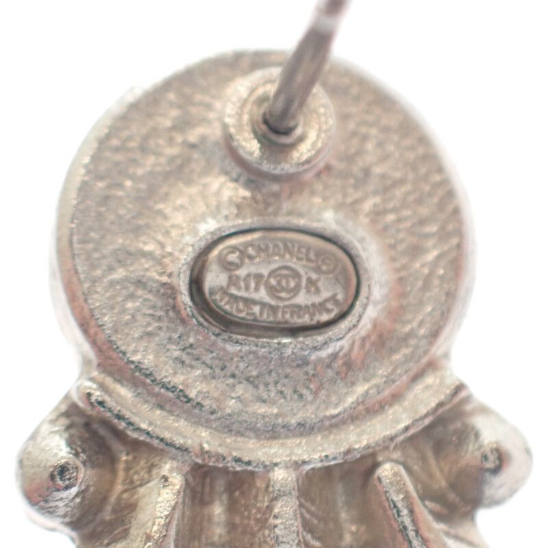 Chanel Coco Mark Earrings Metal Silver Ladies [AB Rank]