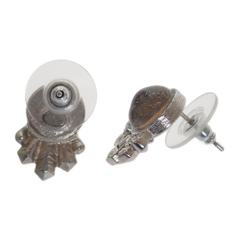 Chanel Coco Mark Earrings Metal Silver Ladies [AB Rank]