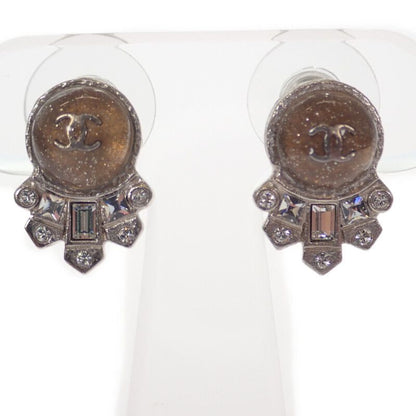 Chanel Coco Mark Earrings Metal Silver Ladies [AB Rank]