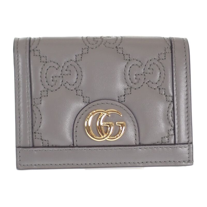 Gucci Ggmatelasse Wallet 723786_um8iauthenticity Card Case Quiltedleather Gray