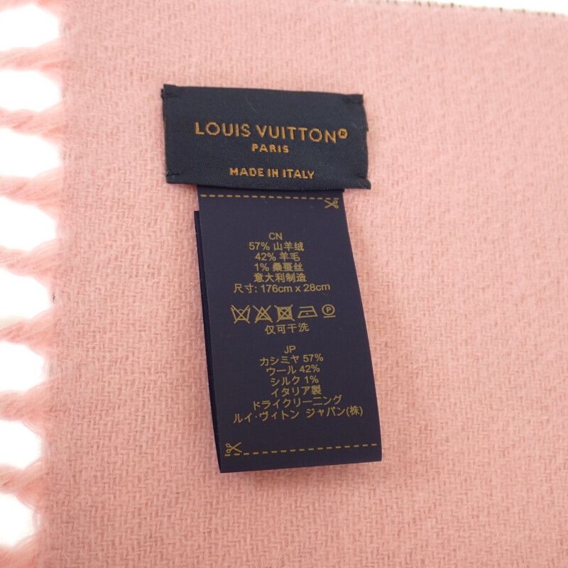 Louis Vuitton Flight Mode Mahina M79402 Scarf Cashmere Wool Silk Grey Rose