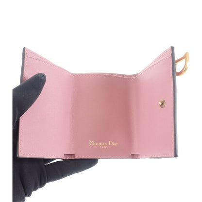 Christian DIOR Saddle Compact Wallet S5653cceh Trifold Wallet Goatskin Lavender