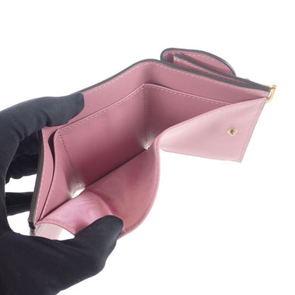 Christian DIOR Saddle Compact Wallet S5653cceh Trifold Wallet Goatskin Lavender