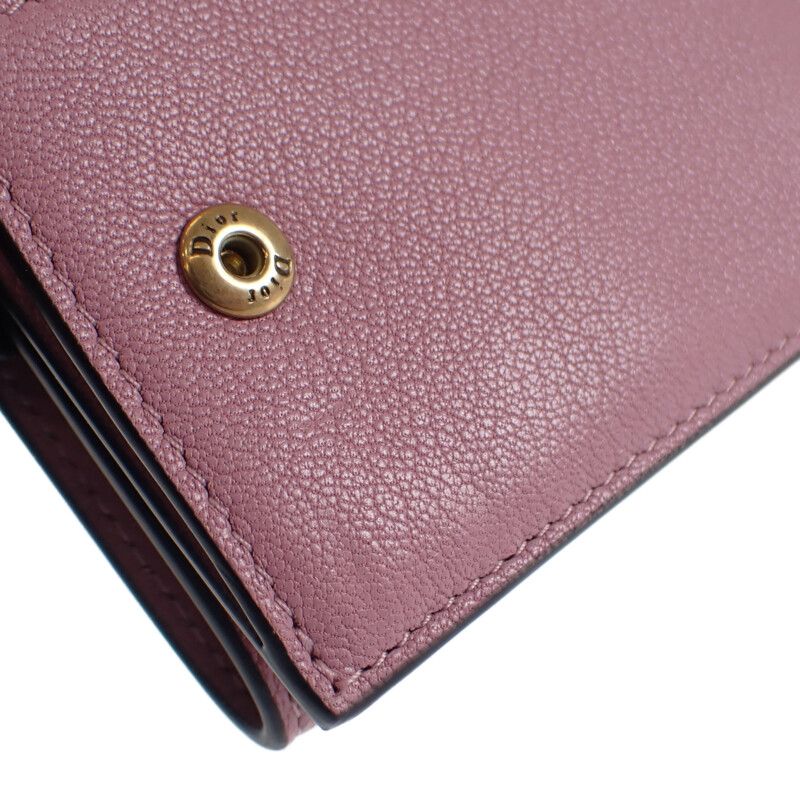 Christian DIOR Saddle Compact Wallet S5653cceh Trifold Wallet Goatskin Lavender