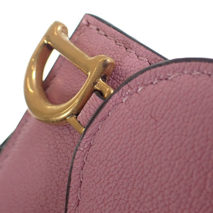 Christian DIOR Saddle Compact Wallet S5653cceh Trifold Wallet Goatskin Lavender