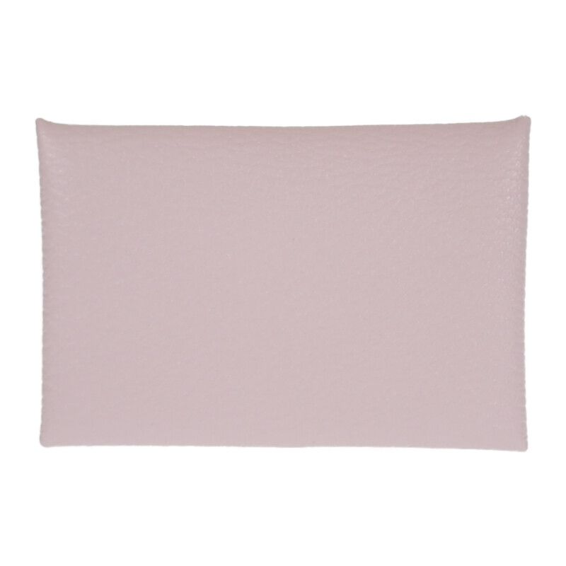 Hermes Calvi Coin Case Chevre Misol Mauve Pale Silver Hardware Purple Men's