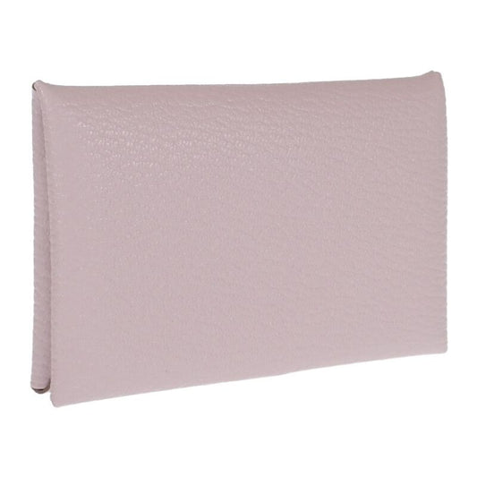 Hermes Calvi Coin Case Chevre Misol Mauve Pale Silver Hardware Purple Men's