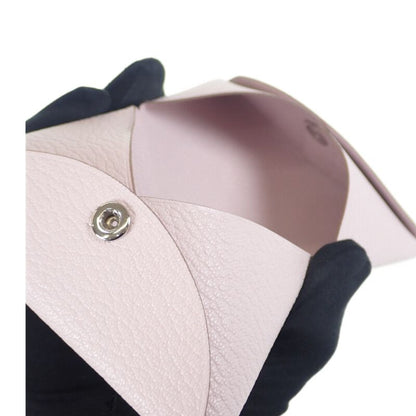 Hermes Calvi Coin Case Chevre Misol Mauve Pale Silver Hardware Purple Men's