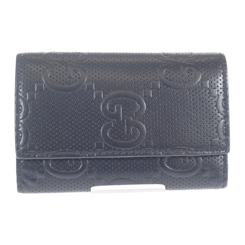 Gucci GG Embossed 6-stack 625565_1w3an_1000 Key Case Leather Black Silver