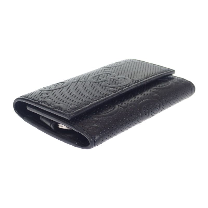 Gucci GG Embossed 6-stack 625565_1w3an_1000 Key Case Leather Black Silver