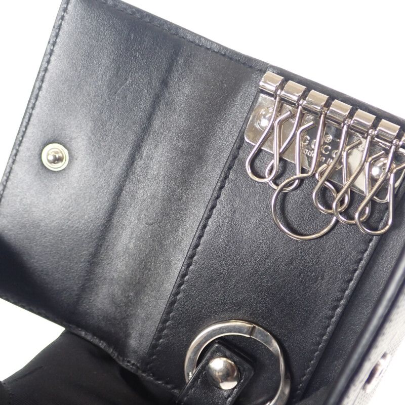 Gucci GG Embossed 6-stack 625565_1w3an_1000 Key Case Leather Black Silver