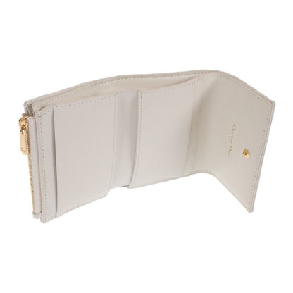 Christian DIOR Caro Hibiscus Wallet S5175unid_m030 Trifold Wallet Calf White