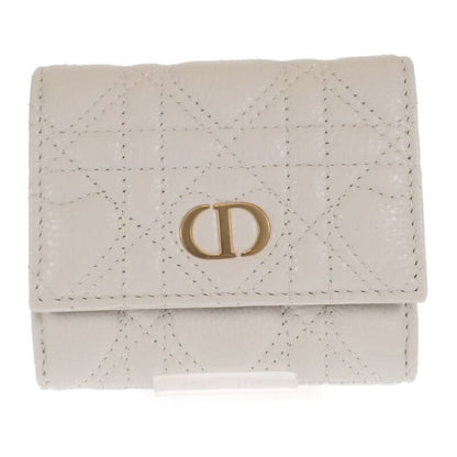 Christian DIOR Caro Hibiscus Wallet S5175unid_m030 Trifold Wallet Calf White